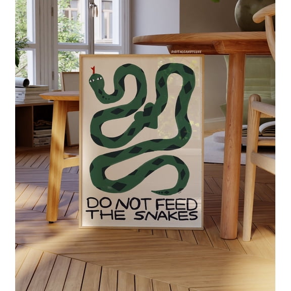Aesthetic Prints Trendy Print Retro Wall Decor Apartment Snake Hand Drawn Funky Unframed Paper Print