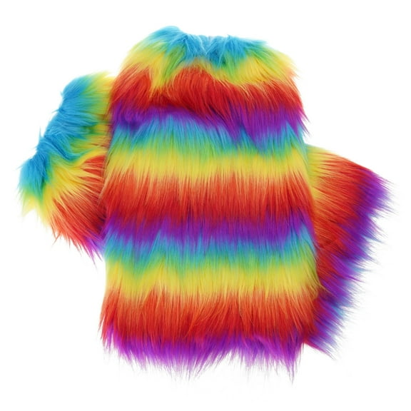 Aesthetic Punk Fuzzy Leg Warmers for Women Soft Thickened Plush Boot Cuffs Covers for Winter Fashion and Costume Parties