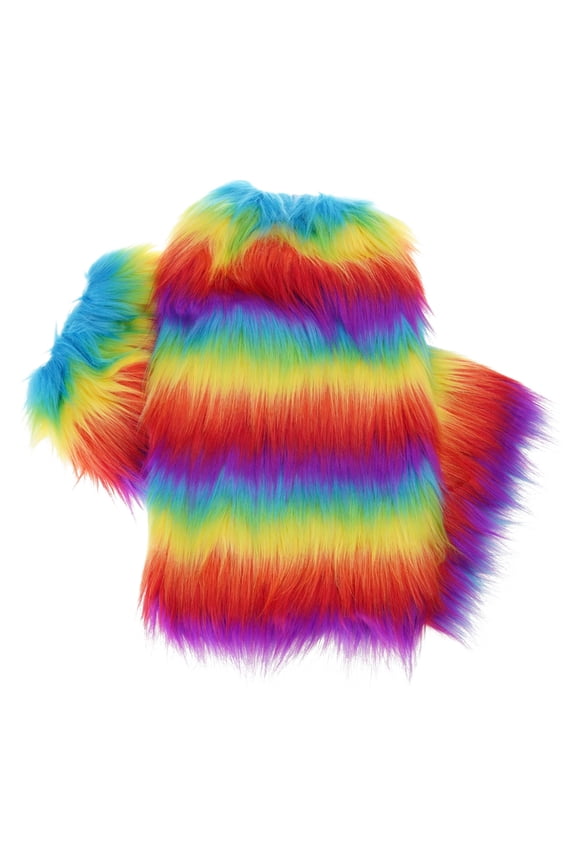 Aesthetic Punk Fuzzy Leg Warmers for Women Soft Thickened Plush Boot Cuffs Covers for Winter Fashion and Costume Parties