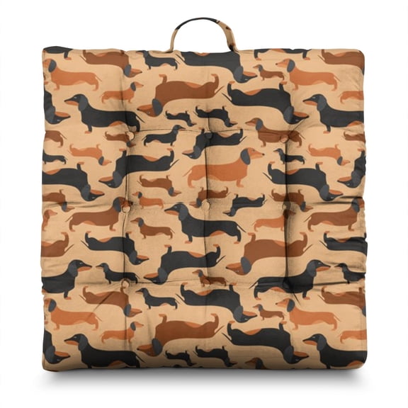 Aesthetic Puppy Pattern Floor Pillow - Oversized Square Seat Cushion for Home & Office