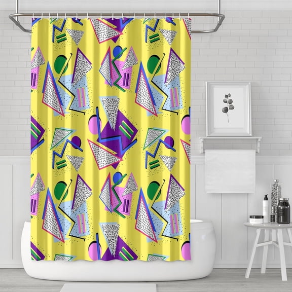 Aesthetic Rainbow Gradient Shower Curtain 72x72 Inch Waterproof Bath Drape - Fade-Resistant Machine Washable Polyester Fabric with Reinforced Metal Grommets