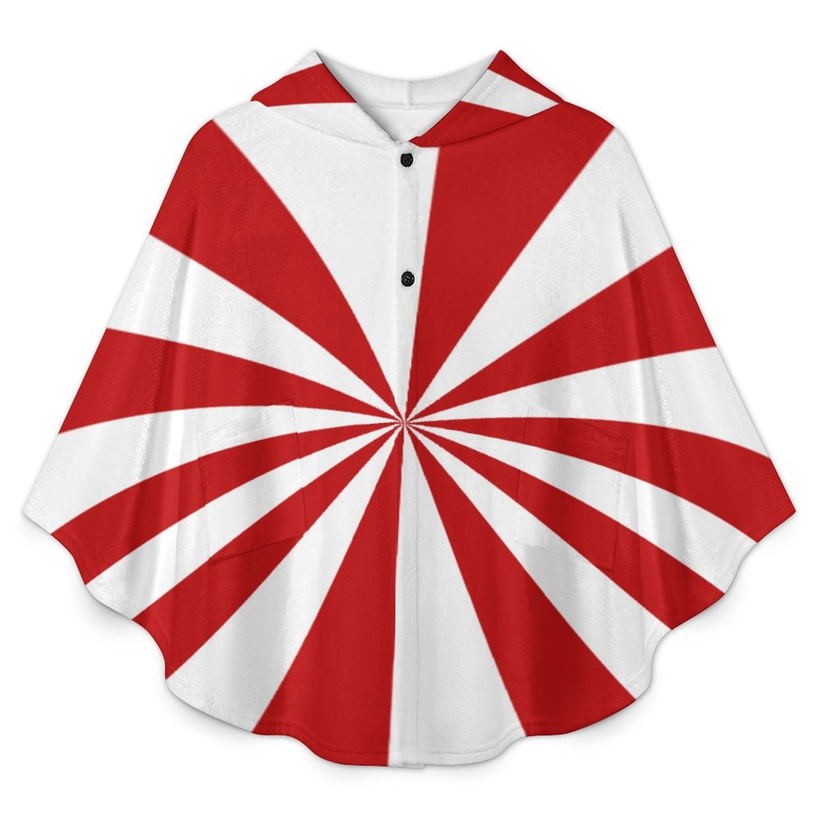 Red Throw Button Aesthetic Raspberry Red And White Sunburst Blanket Oversized Wearable ...