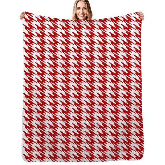 Aesthetic Raspberry Red and White Ripple Flannel Blanket Warm Soft Bedding Throws Winter Camping Chair Sofa Bed