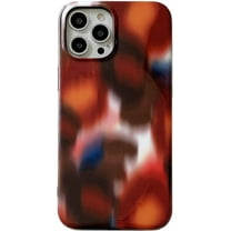 Aesthetic Retro Abstract Brown Case Compatible with iPhone 15 Pro Max,Blurred Art Cheetah Leopard Print Design Glossy Slim Soft Protective Girly Cover for iPhone 15promax 6.7"