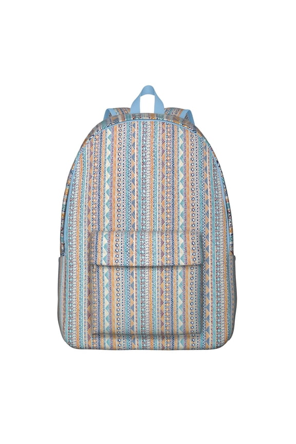 Aesthetic Room Decor Inspired Backpack – Boho Chic Laptop Backpack for Women, Colorful Retro Pattern Canvas Bag for School, Work or Travel