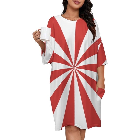 Aesthetic Rose And White Sunburst Sleepshirts For Sleeping Travels Loose Sleepdress Pajama Dress Soft Nightdress Sleepwear