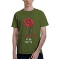 thumbnail image 1 of Aesthetic Rose Flowers Stay Weird Men'S Basic Short Sleeve T-Shirt Moss Green Small, 1 of 5