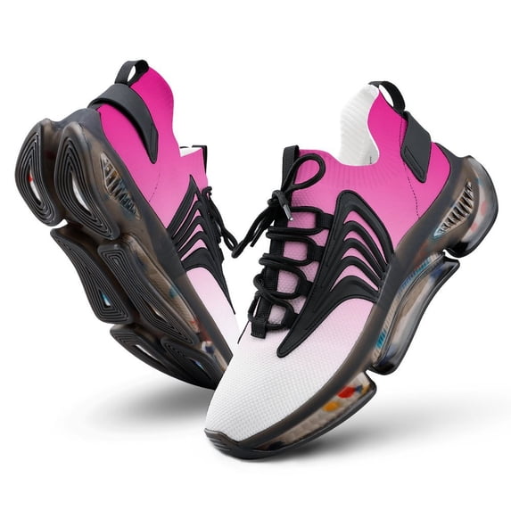 Aesthetic Rose Red And White Gradient Walking Shoes for Men Woman Lightweight Tennis Fashion Elastic Sports Shoes Cushion Basketball Shoes