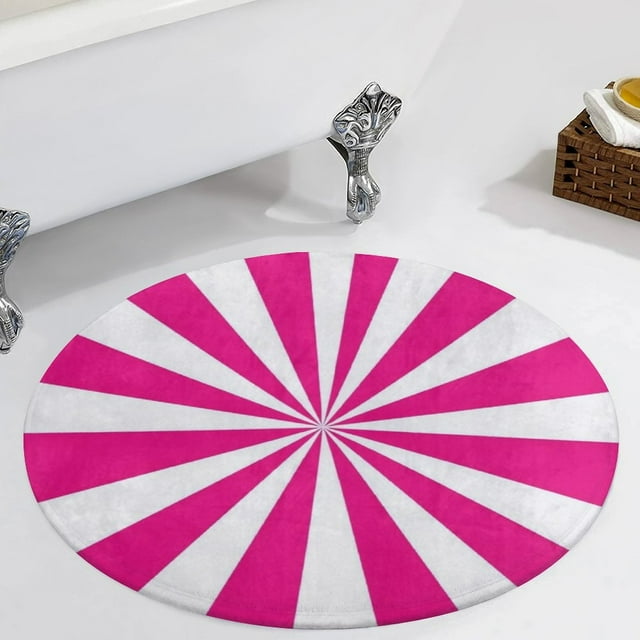 Aesthetic Rose Red And White Sunburst2 Area Round Carpet Living Room