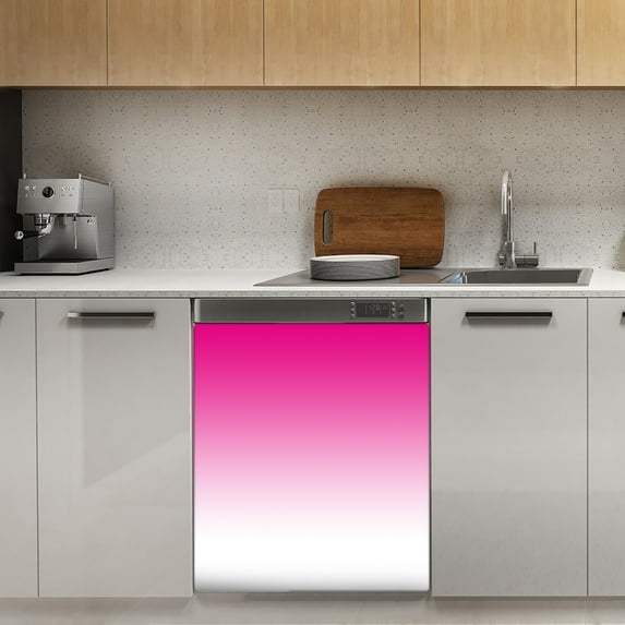 Aesthetic Rose red and White Gradient Dishwasher Magnet Cover Decorative Sticker for Home Cabinet Kitchen 23" x26"