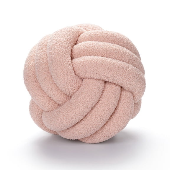 Aesthetic Round Decorative Throw Knot Pillow Ball, Lambswool Knotted Pillow Cushion for Chair Sofa Couch Bed, Cozy Home Room Decor Accent Pillow