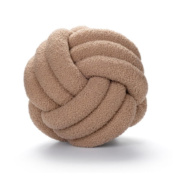 Aesthetic Round Decorative Throw Knot Pillow Ball, Lambswool Knotted Pillow Cushion for Chair Sofa Couch Bed, Cozy Home Room Decor Accent Pillow