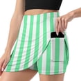 thumbnail image 1 of Aesthetic Sage Green And White Vertical Women's Shorts Non-Slip Single Pocket A-line Trouser Skirt Summer Shorts Casual Shorts for Women, 1 of 7