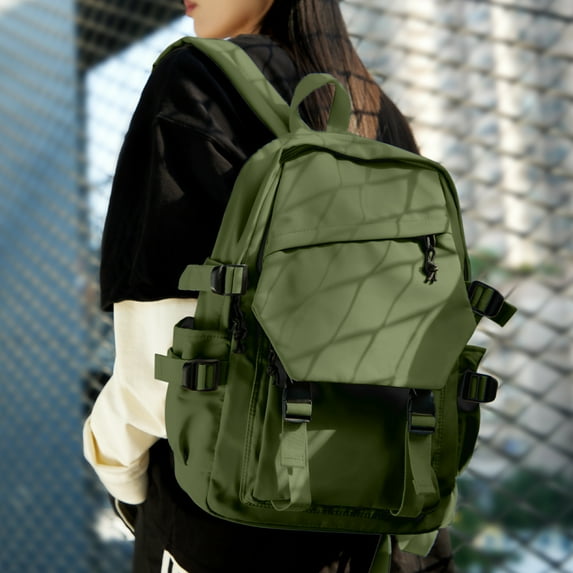 Aesthetic School Backpack Waterproof Black Bookbag College High School Bags Lightweight Travel Casual Daypack Laptop Backpacks for Men Women