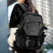 Aesthetic School Backpack Waterproof Black Bookbag College High School Bags Lightweight Travel Casual Daypack Laptop Backpacks for Men Women