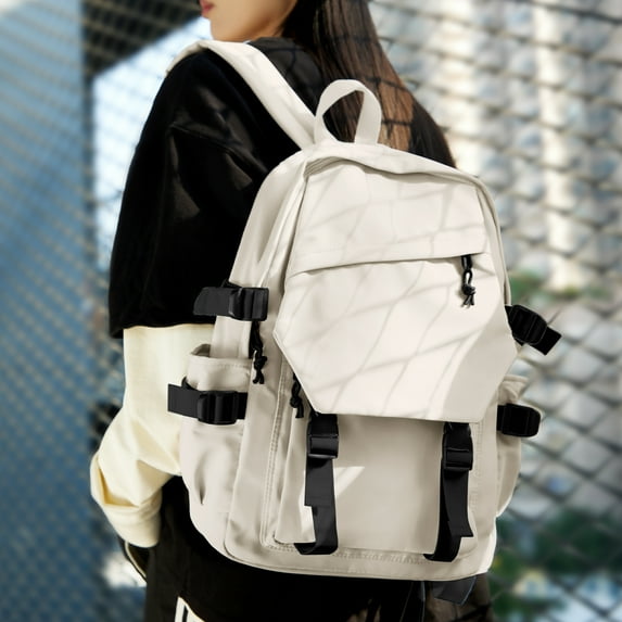 Aesthetic School Backpack Waterproof Black Bookbag College High School Bags Lightweight Travel Casual Daypack Laptop Backpacks for Men Women