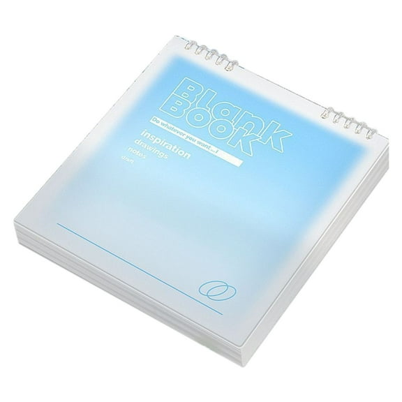 Aesthetic Spiral Notebooks, Spiral Notebook-Cute Notebook-7.87 Inch x 7.87 Inch Waterproof Plastic Hardcover-8mm Ruled 120 Pages Journals for Study and Notes, Light Blue