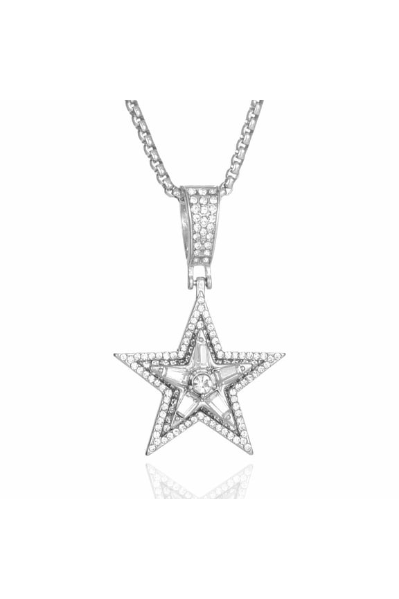 Aesthetic Star Necklace, Gothic Rhinestone Star Necklace for Women, Christmas New Year Jewelry Gift