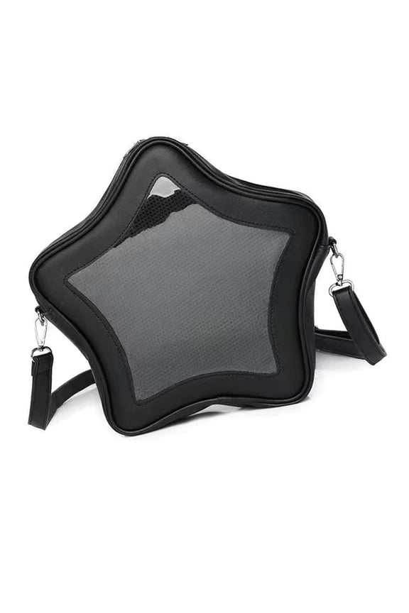 Aesthetic Star Shape Crossbody Bag Clear Pocket Pin Display Itabag PU Leather Casual Shoulder Handbag for Women