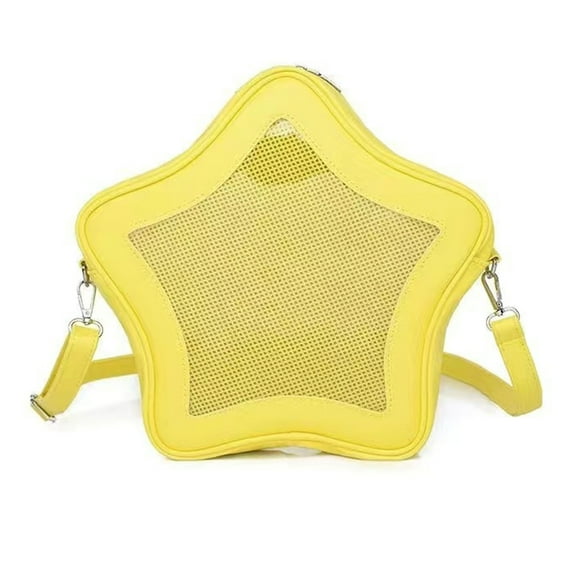 Aesthetic Star Shape Crossbody Bag Clear Pocket Pin Display Itabag PU Leather Casual Shoulder Handbag for Women