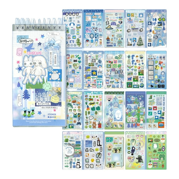 Aesthetic Sticker Adhesive Note Pad 20Sheets/Pad Scrapbooking Sticker for Journal Notebook Planner Phone Album Phone