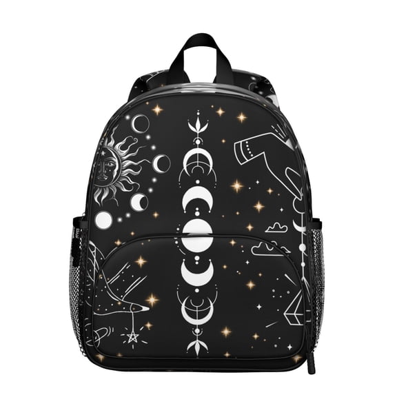 Aesthetic Student Backpack – Gothic Celestial Moon Starry Night Steampunk Dark Cosmic Eclipse Lunar Astral Solar Print