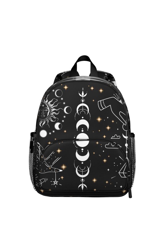 Aesthetic Student Backpack – Gothic Celestial Moon Starry Night Steampunk Dark Cosmic Eclipse Lunar Astral Solar Print