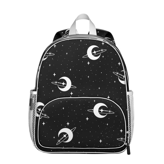 Aesthetic Student Backpack – Gothic Celestial Moon Starry Night Steampunk Dark Cosmic Eclipse Lunar Astral Solar Print