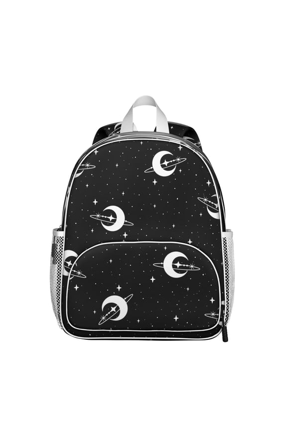 Aesthetic Student Backpack – Gothic Celestial Moon Starry Night Steampunk Dark Cosmic Eclipse Lunar Astral Solar Print
