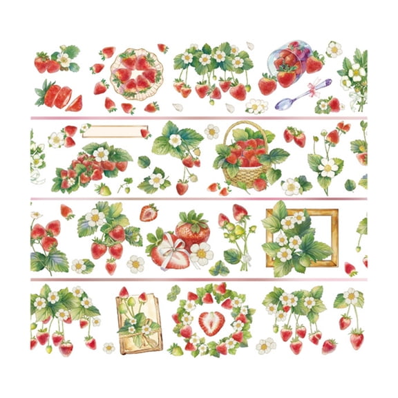 Aesthetic Tape Flower Decorative Tape Water Resistant Adhesive PET Tape for Notebook Journal Photo Album 60mmX2Meter