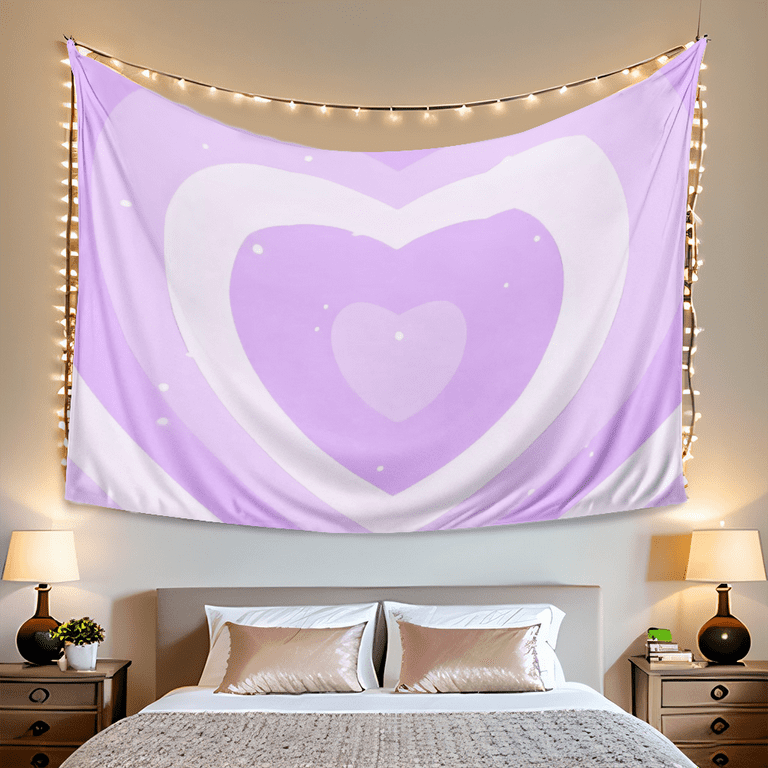 Aesthetic Tapestry For Girl Bedroom Heart Shaped Hippie Wall Decor Tapestries Tapestry Wall Hanging for Home College Dorm Living Room Woman Teen Girls Room Art Walmart