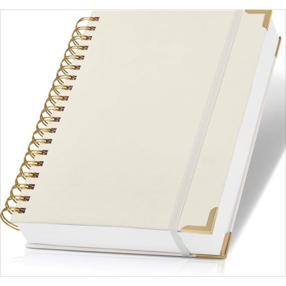 Aesthetic Thick Spiral Notebook Journal For Women in A5 Format - Modern Linen Hardcover College Ruled Note Book With 220 Lined Pages - Perfect For Writing And Staying Organized at Work or Schoo