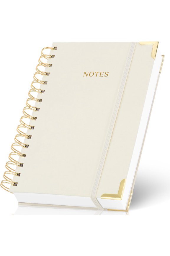 Aesthetic Thick Spiral Notebook Journal For Women in A5 Format - Modern Linen Hardcover College Ruled Note Book With 220 Lined Pages - Perfect For Writing And Staying Organized at Work or Schoo