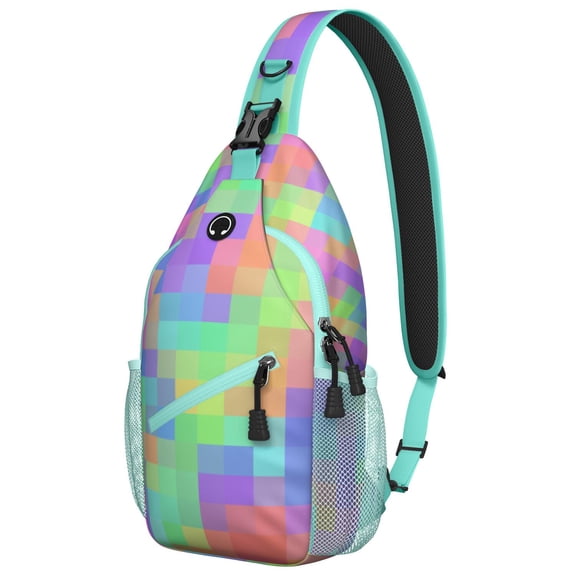 Aesthetic Tie Dye Sling Backpack with Psychedelic Art Print, Lightweight Crossbody Bag Featuring Colorful Abstract and Artistic Design for Trendy Travelers