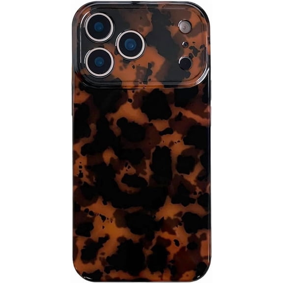 Aesthetic Tortoise Shell Phone Case for iPhone 17 Pro, Cute Retro Leopard Print with Full Camera Protection Trendy Soft TPU Protective Chic Amber Brown Cover for Women(for iPhone 17Pro 6.3'')