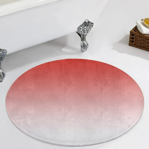 Aesthetic Traffic Red And White Gradient Round Carpet Circle Rug Outdoor Patio Area Rug Washable Large Area Rugs Hallway Room Decor Fitness Mats