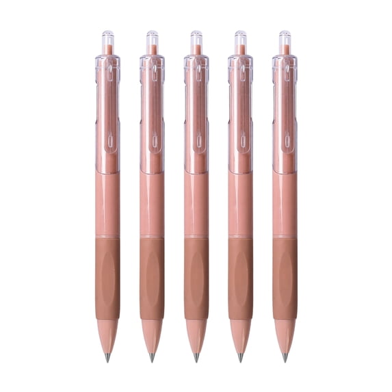 Aesthetic Transparent Barrel Click Gel Pen, Muted Morandi Tone Fast Drying No Smudge Fine Point Black Ink Pen for Teen School Daily Note Taking