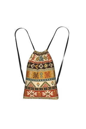 Aesthetic Tribal Heritage Pattern Packable Drawstring Backpack, Lightweight Foldable Cinch Storage Bag for Gym Travel Shopping
