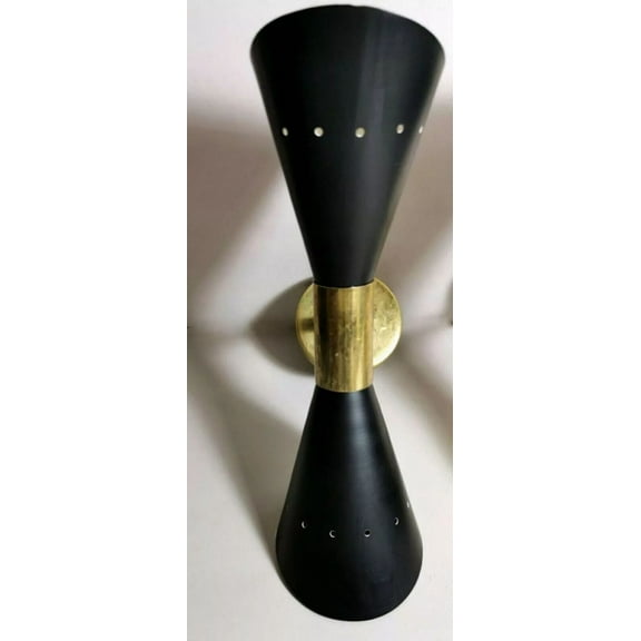 Aesthetic Vintage Collection Black Pair Diabolo Corded Electric Modern Italian New Wall Sconce For Indoor Or Outdoor Locations