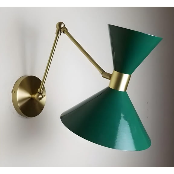 Aesthetic Vintage Collection Emerald Green Mid-Century Wall Light, Eco Friendly, Corded Electric
