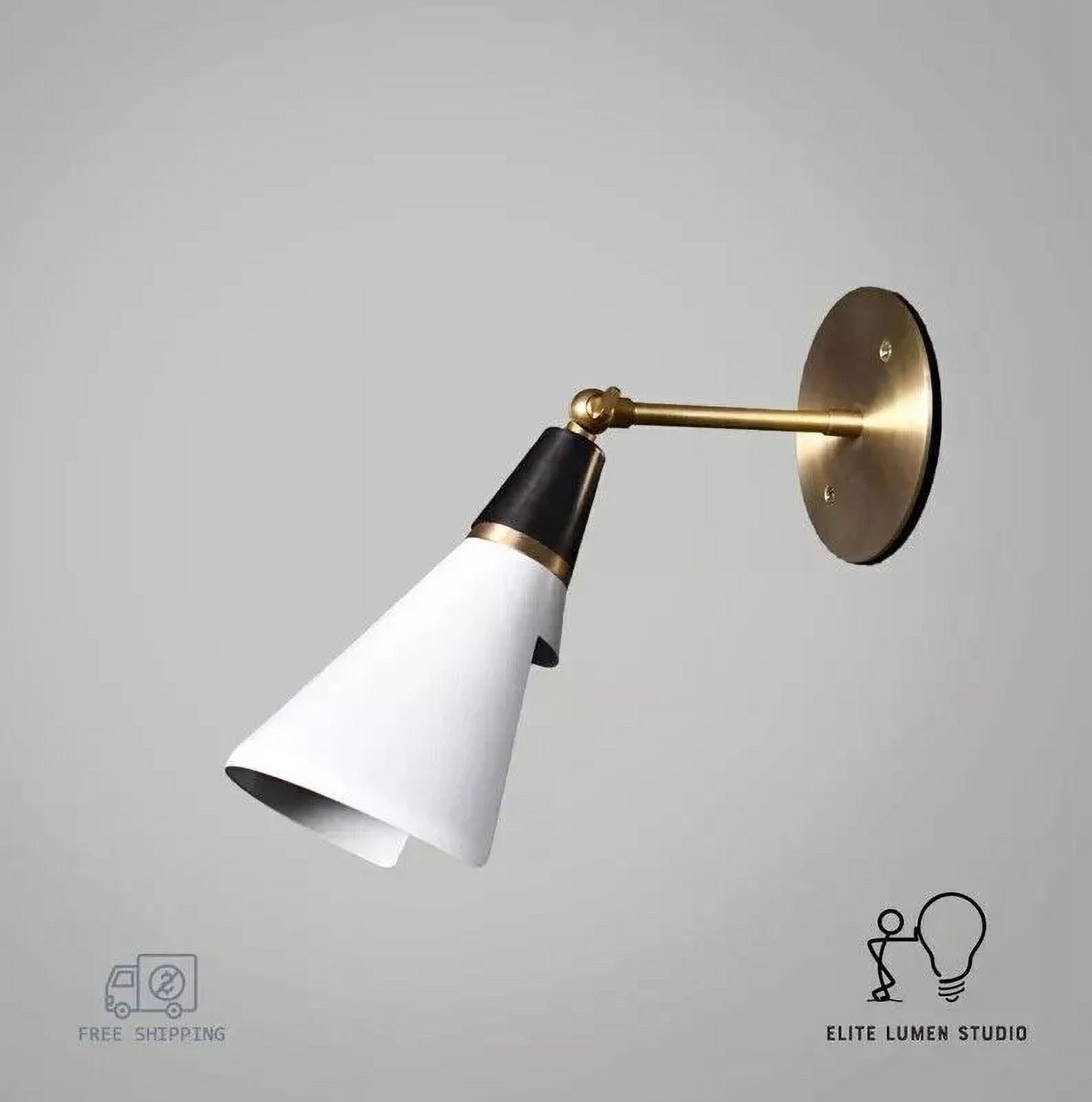 Aesthetic Vintage Collection Mid-Century 2-Light Antique Brass New Wall Sconce for Indoor & Outdoor Location
