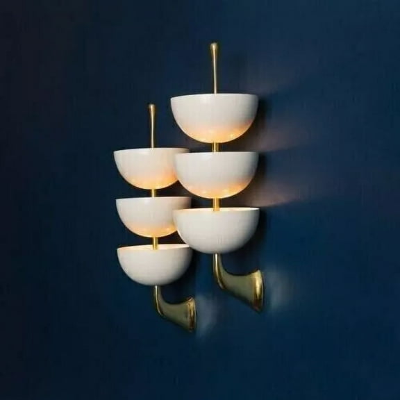 Aesthetic Vintage Collection Pair Rare Sconces Italian Stilnovo Style Mid Century Wall Lights Lamps Fixture