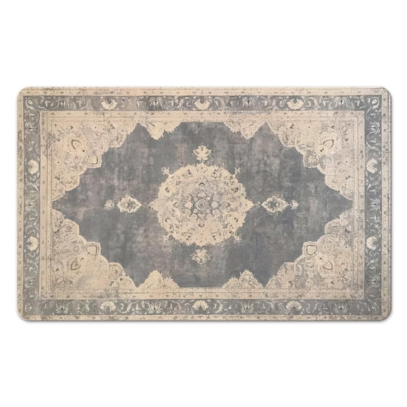 Aesthetic Vintage Gray Bathroom Runner Rug: Non-Slip, Soft, Machine-Washable, Enhances Bathroom Décor, Ideal for Farmhouse Style, 20x32 in