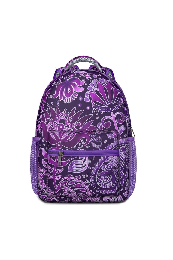Aesthetic Vintage Paisley Design Backpack - Colorful Waterproof Bookbag for Teens & Commuters