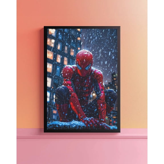 Aesthetic Wall Art Superhero Print Red Blue Art Decor Cinematic Gamer Room, Unframed Poster
