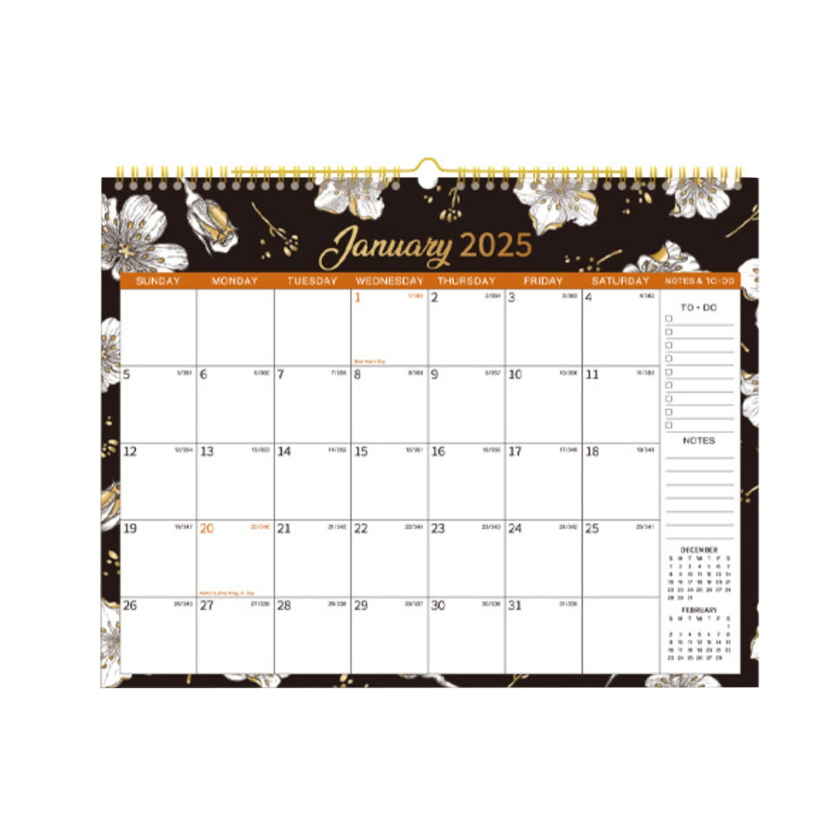 Aesthetic Wall Calendar 2025 15x 11 Inch Floral Flower 12 Monthly