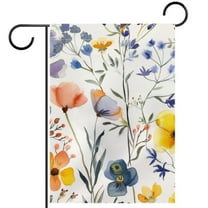 Aesthetic Watercolor Flowers Decorative Garden Flag for All Seasons, 12 x 18 Inch Small Vertical Double Sided Outside Decoration for Yard Farmhouse