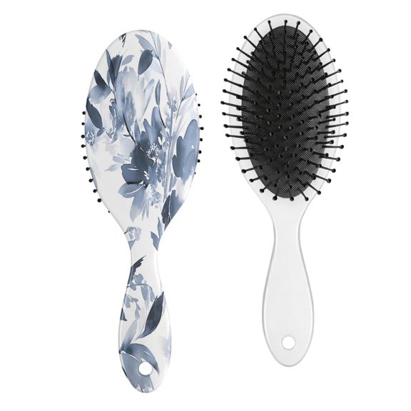 Aesthetic Watercolor Hair Brush, Artistic Floral Pattern Detangling Brush with Vintage Wildflower and Butterfly Design