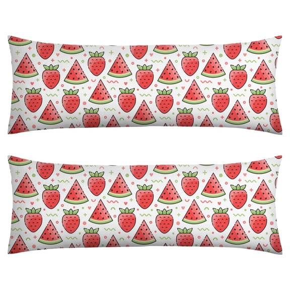 Aesthetic Watermelon Body Pillow Case 20x54 - Stretchy, Durable Cover with Invisible Zipper for Beach & Summer Vibes