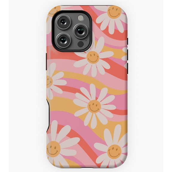 Aesthetic Wavy Daisies Floral GA1324 Phone Case for iPhone 11 to 17 Pro Max